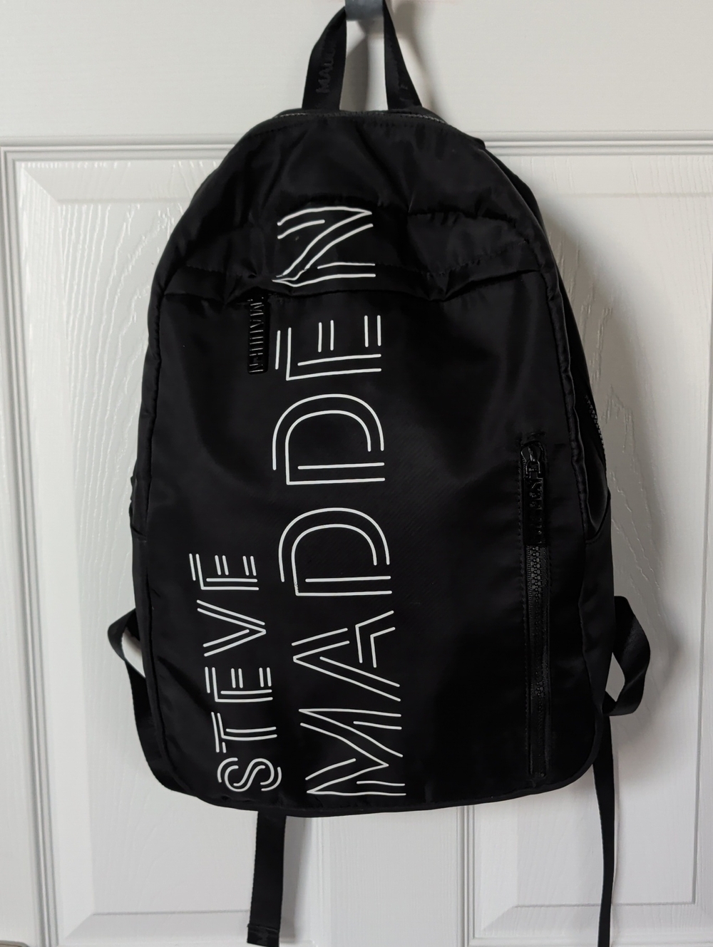 Steve Madden Black Backpack with White Logo